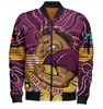 Brisbane Broncos Naidoc Week Custom Bomber Jacket - Brisbane Broncos For Our Elders Aboriginal Inspired Bomber Jacket