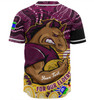 Brisbane Broncos Naidoc Week Custom Baseball Shirt - Brisbane Broncos For Our Elders Aboriginal Inspired Baseball Shirt