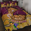 Brisbane Broncos Naidoc Week Custom Quilt Bed Set - Brisbane Broncos For Our Elders Aboriginal Inspired Quilt Bed Set