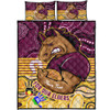 Brisbane Broncos Naidoc Week Custom Quilt Bed Set - Brisbane Broncos For Our Elders Aboriginal Inspired Quilt Bed Set