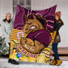 Brisbane Broncos Naidoc Week Custom Blanket - Brisbane Broncos For Our Elders Aboriginal Inspired Blanket