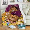Brisbane Broncos Naidoc Week Custom Blanket - Brisbane Broncos For Our Elders Aboriginal Inspired Blanket