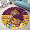 Brisbane Broncos Naidoc Week Custom Round Rug - Brisbane Broncos For Our Elders Aboriginal Inspired Round Rug