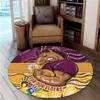 Brisbane Broncos Naidoc Week Custom Round Rug - Brisbane Broncos For Our Elders Aboriginal Inspired Round Rug