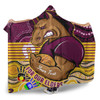 Brisbane Broncos Naidoc Week Custom Hooded Blanket - Brisbane Broncos For Our Elders Aboriginal Inspired Hooded Blanket