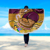 Brisbane Broncos Naidoc Week Custom Beach Blanket - Brisbane Broncos For Our Elders Aboriginal Inspired Beach Blanket