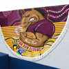 Brisbane Broncos Naidoc Week Custom Beach Blanket - Brisbane Broncos For Our Elders Aboriginal Inspired Beach Blanket