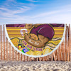 Brisbane Broncos Naidoc Week Custom Beach Blanket - Brisbane Broncos For Our Elders Aboriginal Inspired Beach Blanket