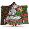 South Sydney Rabbitohs Custom Hooded Blanket - Bunnies For Our Elders Hoodie Hooded Blanket