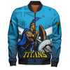 Gold Coast Sport Bomber Jacket - Titans Mascot With Australia Flag