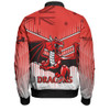 Illawarra and St George Sport Bomber Jacket - Dragons Mascot With Australia Flag
