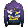 Melbourne Sport Bomber Jacket - Storm Melbourne Mascot With Australia Flag