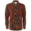 Australia Aboriginal Inspired Long Sleeve Shirt - Goanna Aboriginal Art Long Sleeve Shirt