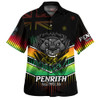 Penrith Panthers Hawaiian Shirt - Panthers Mascot With Australia Flag