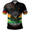 Penrith Panthers Polo Shirt - Panthers Mascot With Australia Flag