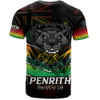 Penrith Panthers T-Shirt - Panthers Mascot With Australia Flag