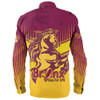 Brisbane Broncos Long Sleeve Shirt - Bronx Mascot With Australia Flag