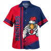 East of Sydney Sport Hawaiian Shirt - Roosters Mascot Quater Style