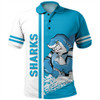 Sutherland and Cronulla Sport Polo Shirt - Sharks Mascot Quater Style