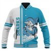 Sutherland and Cronulla Sport Baseball Jacket - Sharks Mascot Quater Style