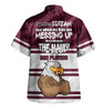 Manly Warringah Sea Eagles Father's Day Hawaiian Shirt - Screaming Dad and Crazy Fan