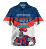 Newcastle Knights Father's Day Hawaiian Shirt - Screaming Dad and Crazy Fan