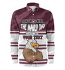 Manly Warringah Sea Eagles Father's Day Long Sleeve Shirt - Screaming Dad and Crazy Fan