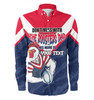 Sydney Roosters Father's Day Long Sleeve Shirt - Screaming Dad and Crazy Fan