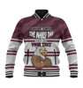 Manly Warringah Sea Eagles Father's Day Baseball Jacket - Screaming Dad and Crazy Fan