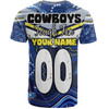 North Queensland Cowboys Custom T-Shirt - North Queensland Cowboys For Life With Aboriginal Style T-Shirt