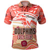 Redcliffe Dolphins Custom Polo Shirt - Redcliffe Dolphins For Life With Aboriginal Style Polo Shirt