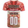Redcliffe Dolphins Custom T-Shirt - Redcliffe Dolphins For Life With Aboriginal Style T-Shirt