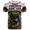 Penrith Panthers Custom T-Shirt - Penrith Panthers For Life With Aboriginal Style T-Shirt