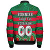 Souths Custom Bomber Jacket - Bunnies For Life With Aboriginal Style Bomber Jacket