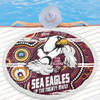 Manly Warringah Sea Eagles Custom Beach Blanket - Naidoc Week For Our Elders Dot Art UP THE MIGHTY MANLY Beach Blanket