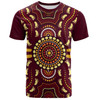 Australia Aboriginal Inspired T-Shirt -  Aboriginal Footprint Art T-Shirt