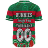 Souths Custom Baseball Shirt - Bunnies For Life With Aboriginal Style Baseball Shirt