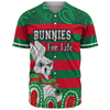 Souths Custom Baseball Shirt - Bunnies For Life With Aboriginal Style Baseball Shirt