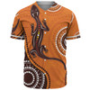 Australia Aboriginal Inspired Baseball Shirt - Aboriginal Art With Lizard Baseball Shirt