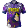 Melbourne Storm Custom Polo Shirt - Melbourne Storm For Life With Aboriginal Style Polo Shirt