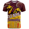 Brisbane Broncos Custom T-Shirt - Old Boys Bronxnation With Aboriginal Style T-Shirt
