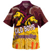 Brisbane Broncos Custom Hawaiian Shirt - Old Boys Bronxnation With Aboriginal Style Hawaiian Shirt