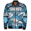 Cronulla-Sutherland Sharks Bomber Jacket - Sharkies With Aboriginal Style Bomber Jacket