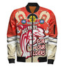 Redcliffe Dolphins Naidoc Week Custom Bomber Jacket - Redcliffe Dolphins Naidoc Week For Our Elders Dot Art Style With Turtle Bomber Jacket