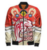 Redcliffe Dolphins Naidoc Week Custom Bomber Jacket - Redcliffe Dolphins Naidoc Week For Our Elders Dot Art Style With Turtle Bomber Jacket
