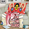 Redcliffe Dolphins Naidoc Week Custom Blanket - Redcliffe Dolphins Naidoc Week For Our Elders Dot Art Style With Turtle Blanket