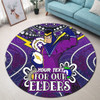 Melbourne Storm Naidoc Week Custom Round Rug - Melbourne Storm For Our Elders Round Rug