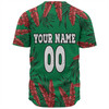 South Sydney Rabbitohs Baseball Shirt - Tropical Patterns Bunnies Baseball Shirt