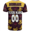 Brisbane Broncos Custom T-Shirt - Brisbane Broncos With Maori Patterns T-Shirt