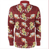 Redcliffe Dolphins Custom Long Sleeve Shirt - Redcliffe Dolphins With Maori Patterns Long Sleeve Shirt